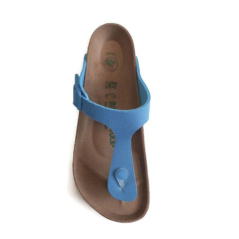 Birkenstock Womens Size 8 Gizeh Canvas Vegan Sandals EU 39 Sky Blue Regular Fit - Picture 3 of 11